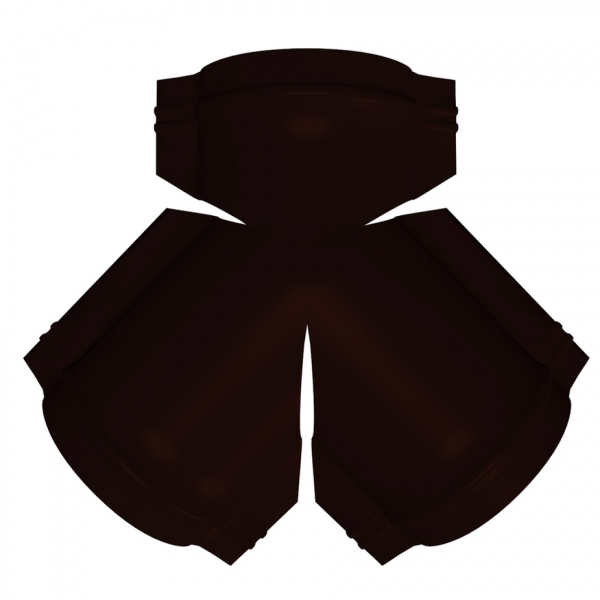 Тройник Y конька полукруглого Стальной Бархат/Rooftop Matte темно-коричневый RR 32