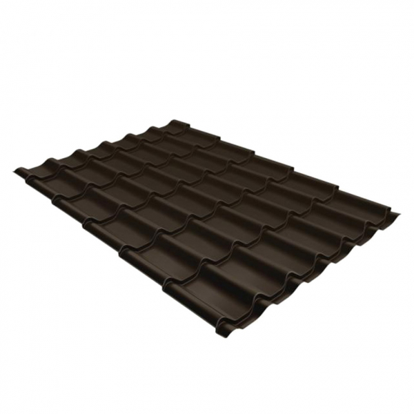 Металлочерепица 1,18х1,15 м толщина 0,5 мм Стальной Бархат/Rooftop Matte темно-коричневый RR 32